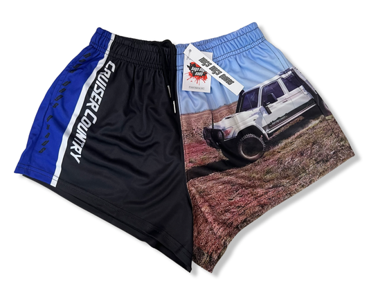 Footy Shorts - BLUE CRUISER COUNTRY - Hogs Dogs Quads Shop
