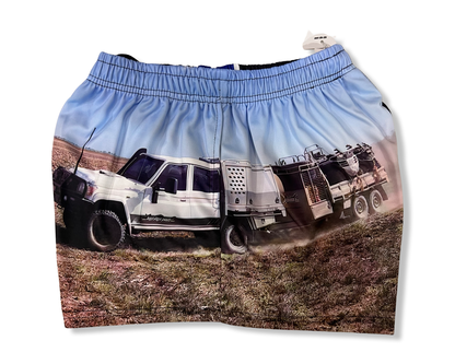 Footy Shorts - BLUE CRUISER COUNTRY - Hogs Dogs Quads Shop