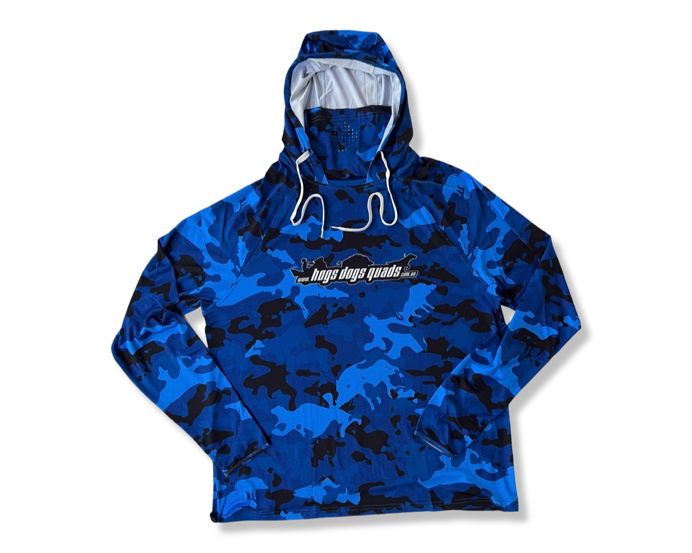 Navy Blue Camo Hoodie & Buff in one! - Hogs Dogs Quads Shop