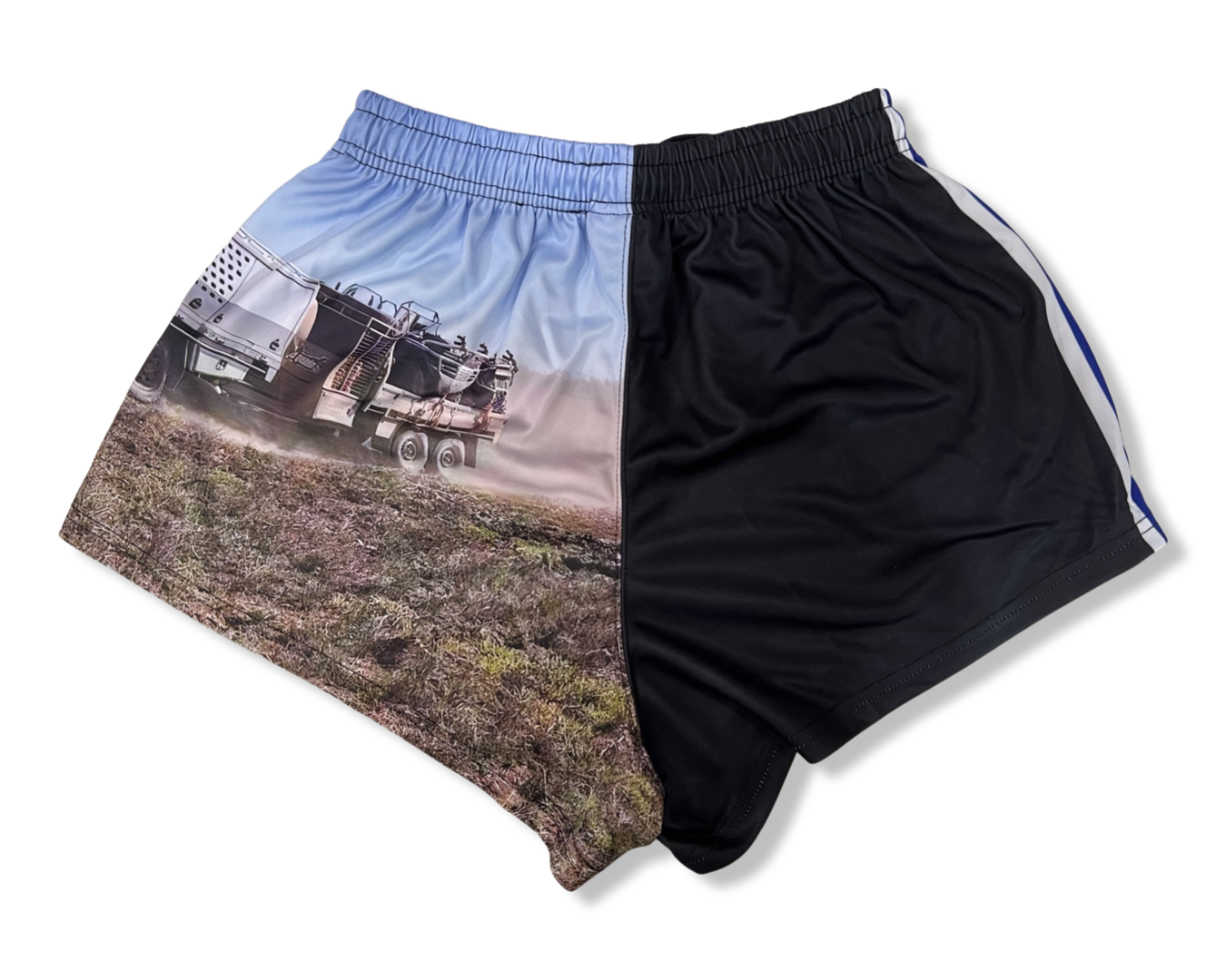 Footy Shorts - BLUE CRUISER COUNTRY - Hogs Dogs Quads Shop